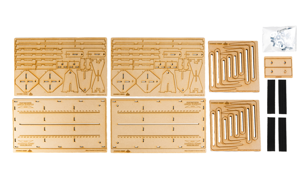 Parts included with the Advance Hobby Cruiser jig