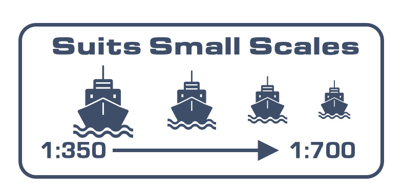Suitable for selected model ships in scales from 1:350 to 1:700