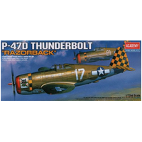 Academy 1/72 P-47D "Razor-Back" Thunderbolt Plastic Model Kit [12492]