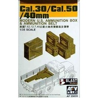 AFV Club 1/35 40mm/Cal.30/Cal.50mm Ammo Box Plastic Model Kit [AF35035]