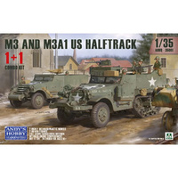 Andy's Hobby HQ 1/35 M3+M3A1 US WWII Halftrack 1+1 Plastic Model Kit