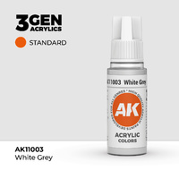 AK Interactive White Grey Acrylic Paint 17ml 3rd Generation