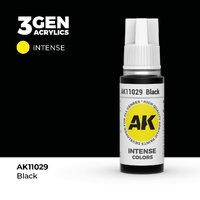 AK Interactive Black Intense Acrylic Paint 17ml 3rd Generation