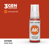 AK Interactive Matt Red Acrylic Paint 17ml 3rd Generation