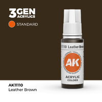 AK Interactive Leather Brown Acrylic Paint 17ml 3rd Generation