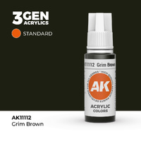 AK Interactive Grim Brown Acrylic Paint 17ml 3rd Generation