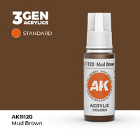 AK Interactive Mud Brown Acrylic Paint 17ml 3rd Generation