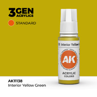 AK Interactive Interior Yellow Green Acrylic Paint 17ml 3rd Generation