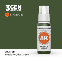 AK Interactive Medium Olive Green Acrylic Paint 17ml 3rd Generation
