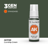 AK Interactive Gunship Green Acrylic Paint 17ml 3rd Generation