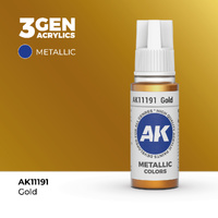 AK Interactive Gold Metallic Acrylic Paint 17ml 3rd Generation