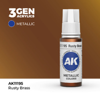 AK Interactive Rusty Brass Metallic Acrylic Paint 17ml 3rd Generation