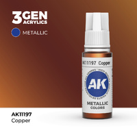AK Interactive Copper Metallic Acrylic Paint 17ml 3rd Generation