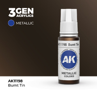 AK Interactive Burnt Tin Metallic Acrylic Paint 17ml 3rd Generation