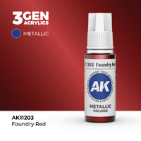 AK Interactive Foundry Red Metallic Acrylic Paint 17ml 3rd Generation