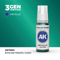 AK Interactive Emerald Metallic Green Metallic Acrylic Paint 17ml 3rd Generation