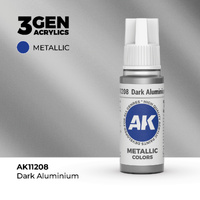 AK Interactive Dark Aluminium Metallic Acrylic Paint 17ml 3rd Generation