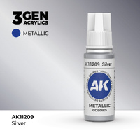 AK Interactive Silver Metallic Acrylic Paint 17ml 3rd Generation