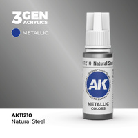 AK Interactive Natural Steel Metallic Acrylic Paint 17ml 3rd Generation