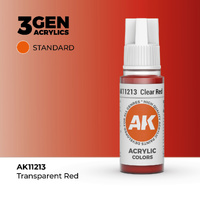 AK Interactive Clear Red Acrylic Paint 17ml 3rd Generation