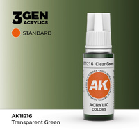 AK Interactive Clear Green Acrylic Paint 17ml 3rd Generation