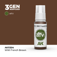 AK Interactive AFV Series: WWI French Brown Acrylic Paint 17ml 3rd Generation