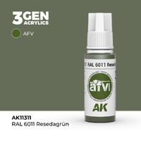 AK Interactive AFV Series: RAL 6011 Resedagrun Acrylic Paint 17ml 3rd Generation