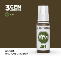 AK Interactive AFV Series: RAL 7008 Graugrun Acrylic Paint 17ml 3rd Generation