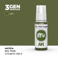 AK Interactive AFV Series: RAL 7008 Graugrun Opt 2 Acrylic Paint 17ml 3rd Generation