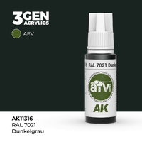 AK Interactive AFV Series: RAL 7021 Dunkelgrau Acrylic Paint 17ml 3rd Generation
