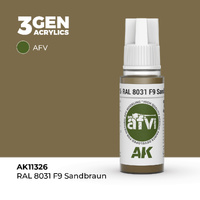 AK Interactive AFV Series: RAL 8031 F9 Sandbraun Acrylic Paint 17ml 3rd Generation