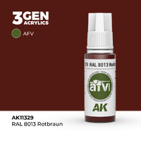 AK Interactive AFV Series: RAL 8013 Rotbraun Acrylic Paint 17ml 3rd Generation
