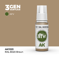 AK Interactive AFV Series: RAL 8020 Braun Acrylic Paint 17ml 3rd Generation