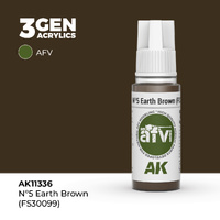 AK Interactive AFV Series: No.5 Earth Brown (FS30099) Acrylic Paint 17ml 3rd Generation
