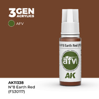 AK Interactive AFV Series: No.8 Earth Red (FS30117) Acrylic Paint 17ml 3rd Generation