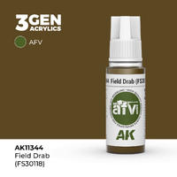 AK Interactive AFV Series: Field Drab (FS30118) Acrylic Paint 17ml 3rd Generation