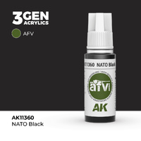 AK Interactive AFV Series: NATO Black Acrylic Paint 17ml 3rd Generation