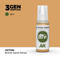 AK Interactive AFV Series: British Sand Yellow Acrylic Paint 17ml 3rd Generation