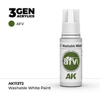 AK Interactive AFV Series: Washable White Paint Acrylic Paint 17ml 3rd Generation