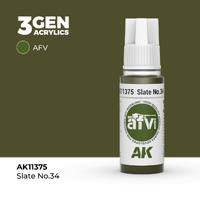 AK Interactive AFV Series: Slate No.34 Acrylic Paint 17ml 3rd Generation