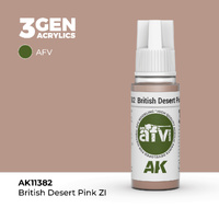 AK Interactive AFV Series: British Desert Pink ZI Acrylic Paint 17ml 3rd Generation