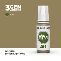 AK Interactive AFV Series: British Light Mud Acrylic Paint 17ml 3rd Generation
