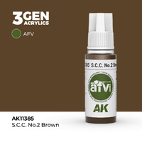 AK Interactive AFV Series: S.C.C. No.2 Brown Acrylic Paint 17ml 3rd Generation