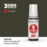 AK Interactive Figure Series: Field Grey Base #1 (Green Uniform) Acrylic Paint 17ml 3rd Generation