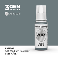 AK Interactive Air Series: RAF Medium Sea Grey BS381C/637 Acrylic Paint 17ml 3rd Generation