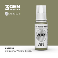 AK Interactive Air Series: US Interior Yellow Green Acrylic Paint 17ml 3rd Generation