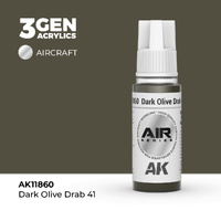 AK Interactive Air Series: Dark Olive Drab 41 Acrylic Paint 17ml 3rd Generation