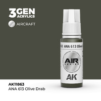 AK Interactive Air Series: ANA 613 Olive Drab Acrylic Paint 17ml 3rd Generation