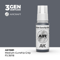 AK Interactive Air Series: Medium Gunship Grey FS 36118 Acrylic Paint 17ml 3rd Generation