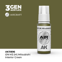 AK Interactive Air Series: IJN M3 (M) Mitsubishi Interior Green Acrylic Paint 17ml 3rd Generation